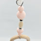 Shiny Silver Heart Pink & Timber Ring Toy