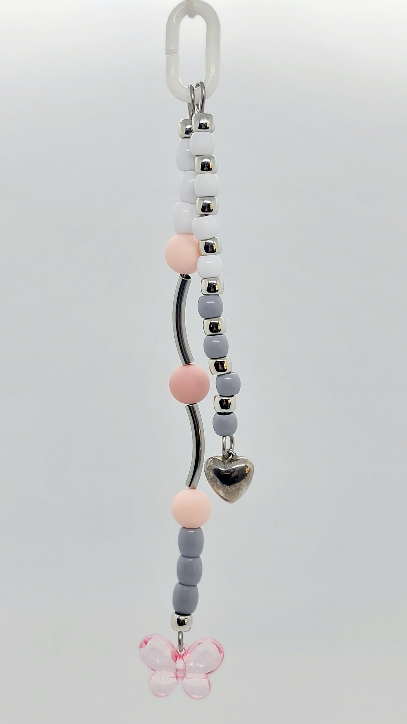 Super Shiny Silver/Grey/White/Pink Double Strand Toy