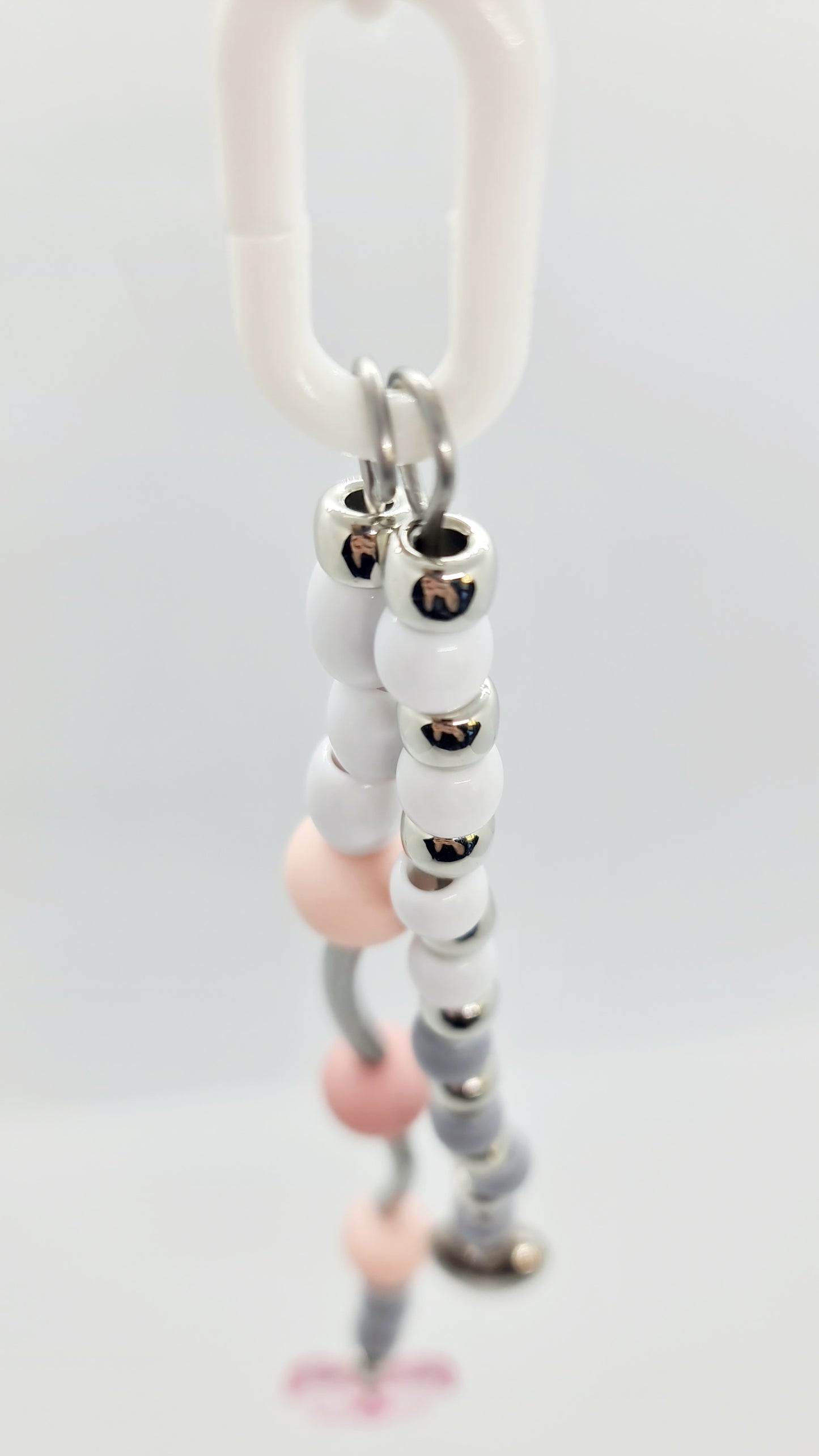 Super Shiny Silver/Grey/White/Pink Double Strand Toy