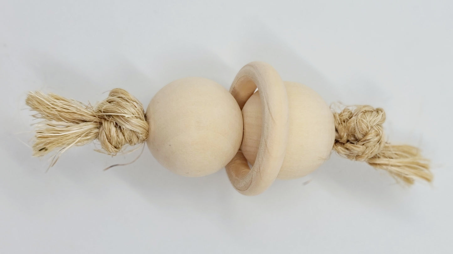 Sisal Rope Double Ball & Ring Foot Toy