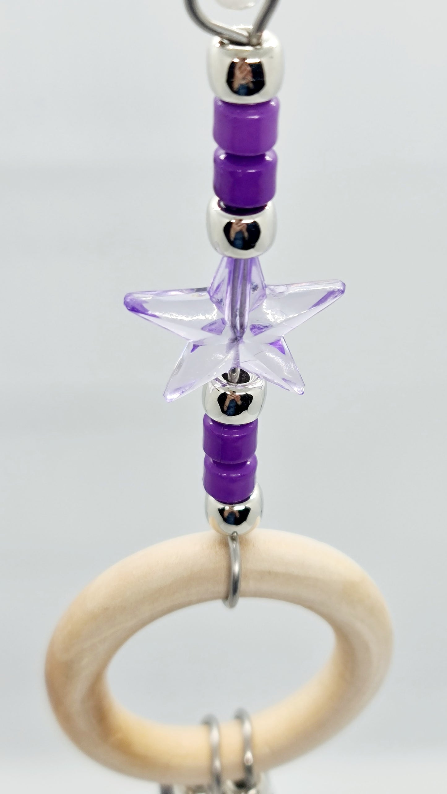 Bold Purple/Silver Timber Rings Double Strand Toy