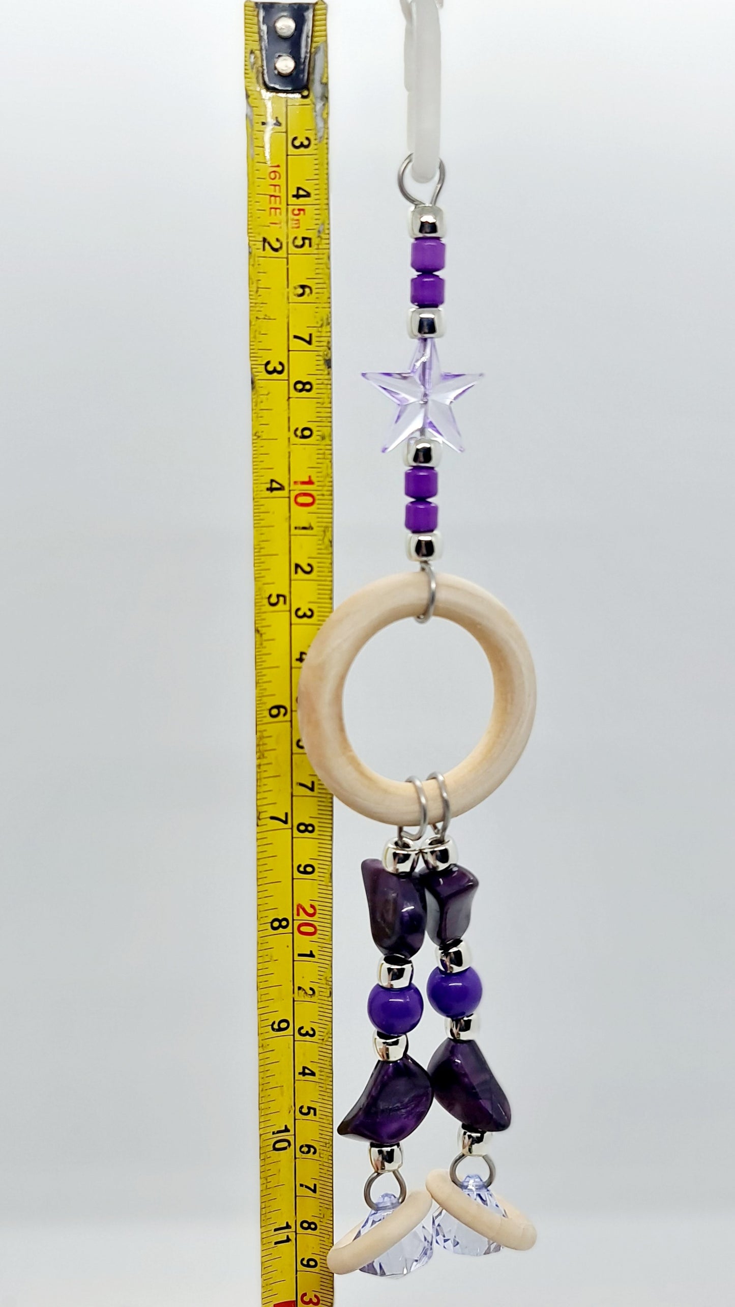 Bold Purple/Silver Timber Rings Double Strand Toy