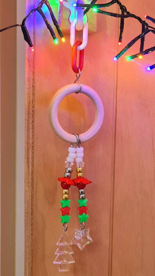 Rustic Christmas Timber Ring Double Strand Toy