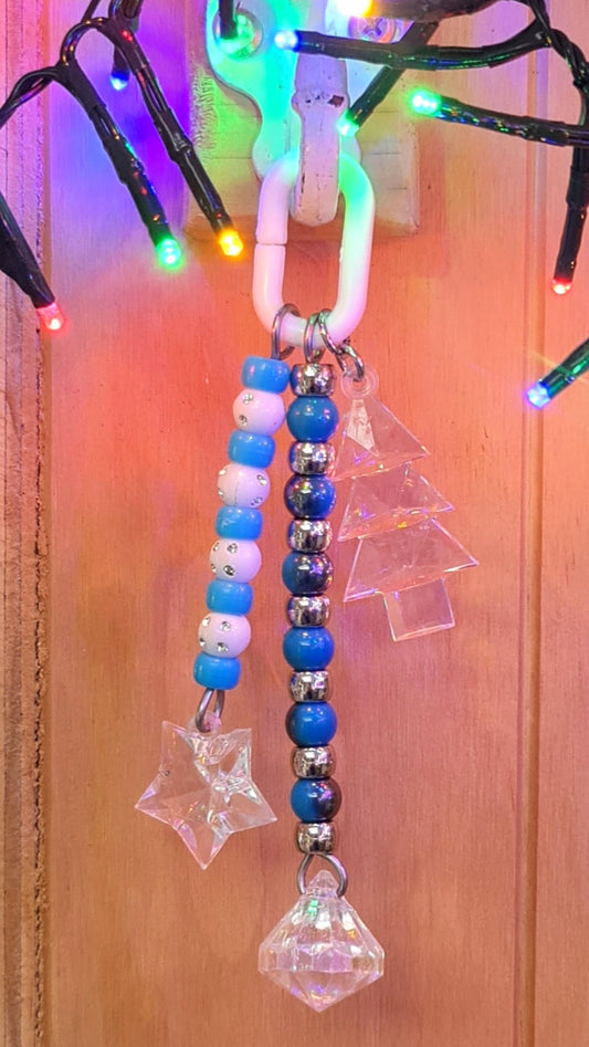 Blue/White & Shiny Silver Christmas Toy