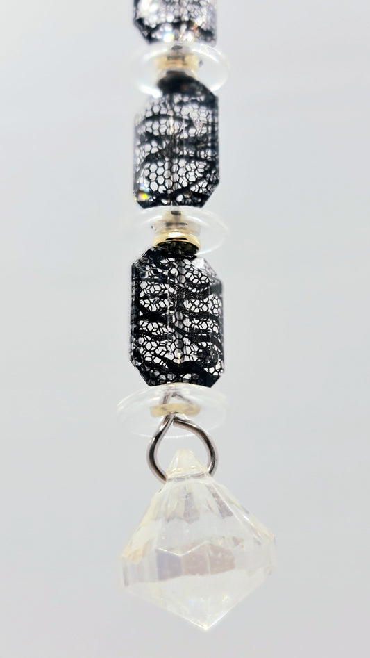 Black Lace Oblong & Clear Disc Toy