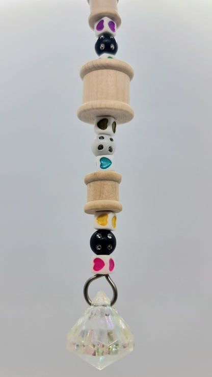 Rainbow Hearts & Wooden Spools Toy