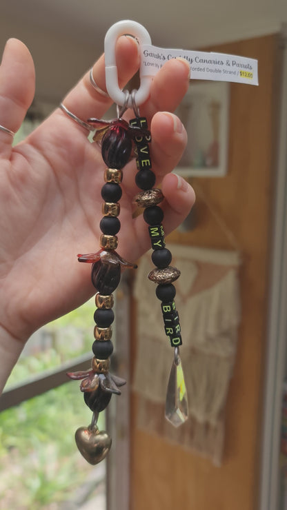 'Love My Bird' Rustic Worded Double Strand Toy