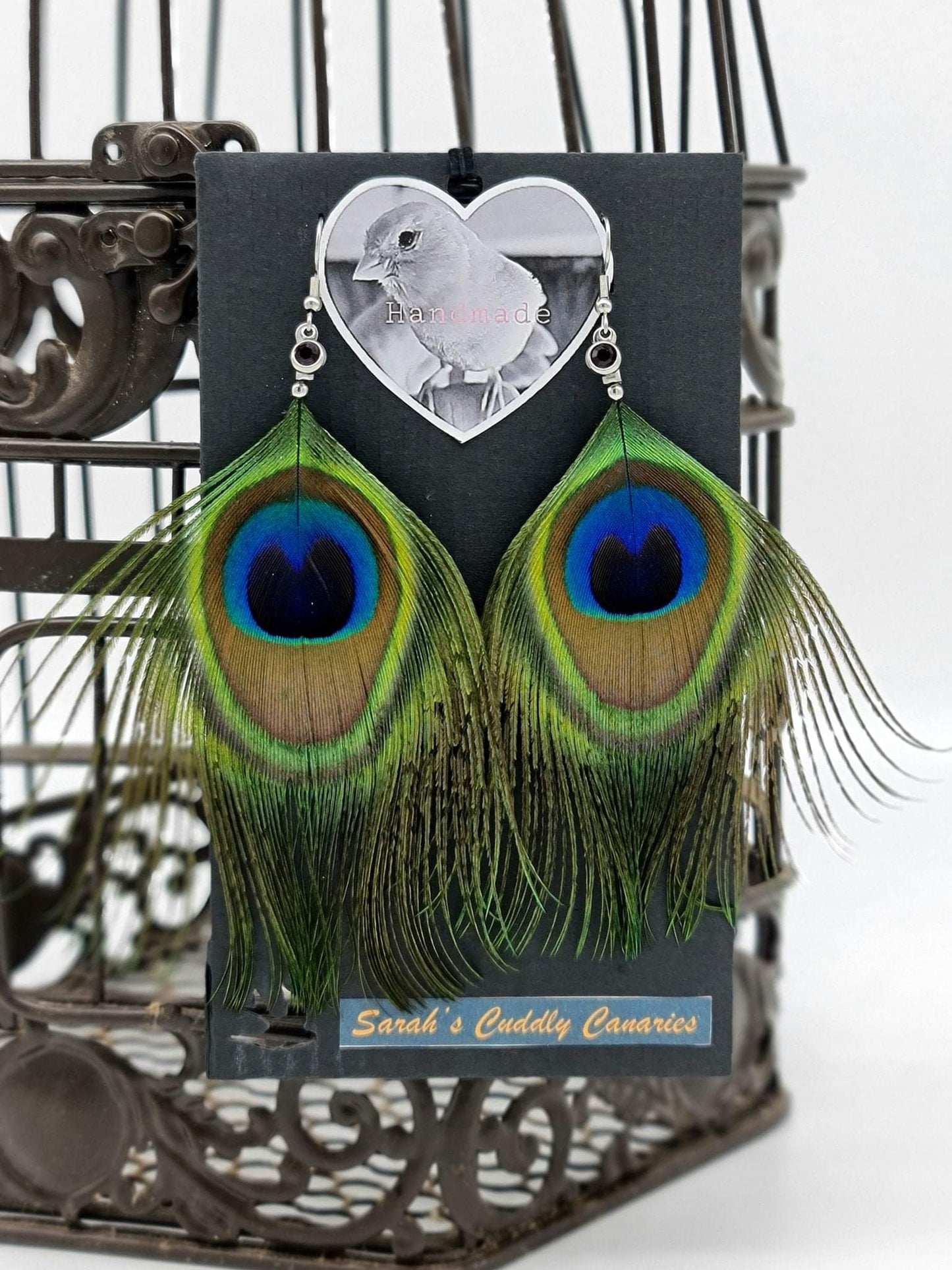 Mr Bentley & Son Peacock Feather Earrings