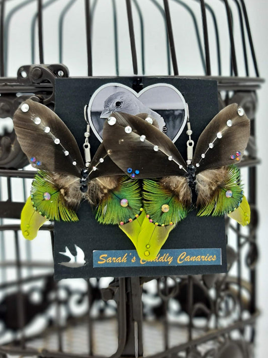 Pretty & Bright Butterflies Feather Earrings